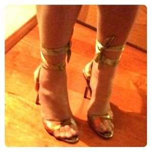 Nicole Miller shoes- goldish green color.
