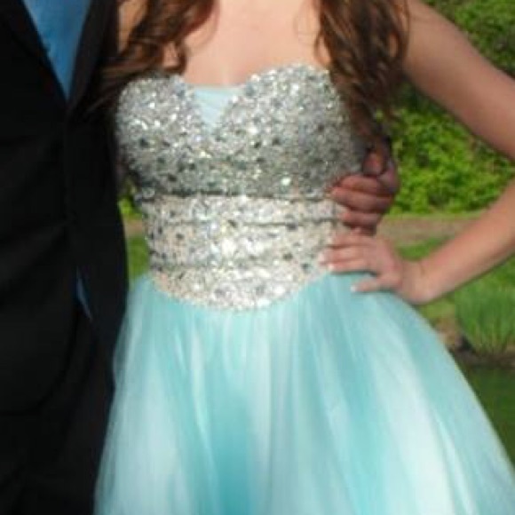 Blue Sparkle Princess Prom Dress - Picture 3 of 3