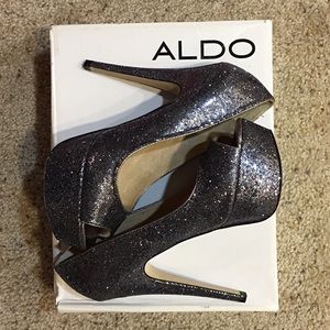 Aldo Berthina Glitter Peeptole Platforms