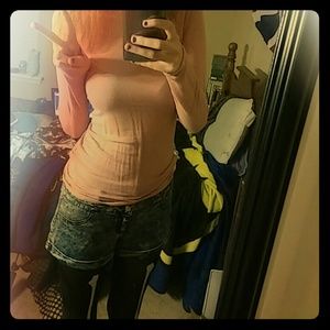 Basic blush long sleeve top