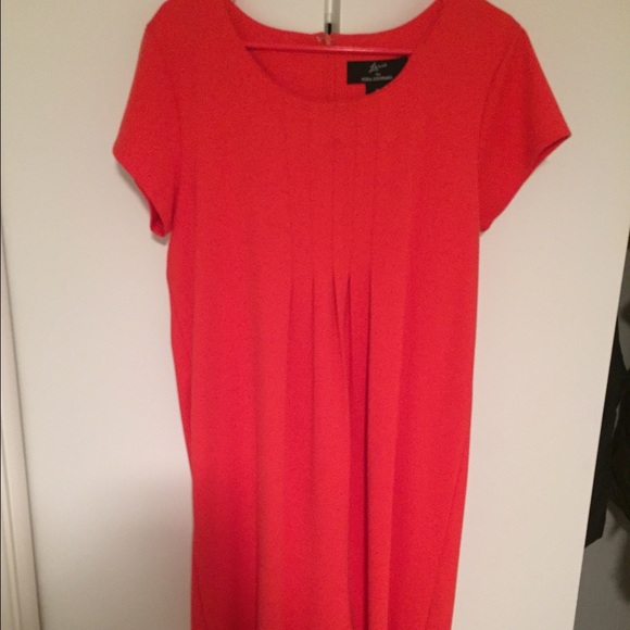 Bright red sheath dress