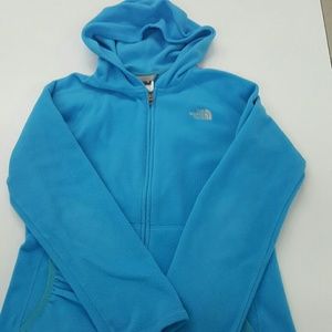 North face light blue fleece for young girls