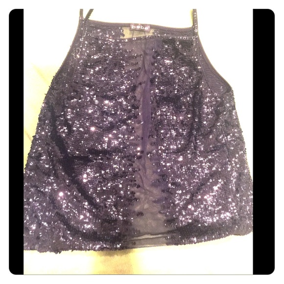 Black Beaded Bebe Top