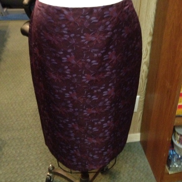 Linda Allard Ellen Tracy floral brocade skirt sz 8