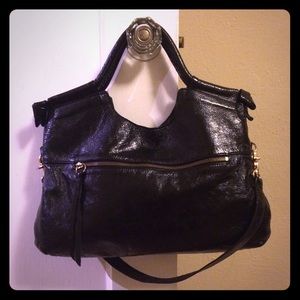 Black patent Foley + Corinna mid city tote