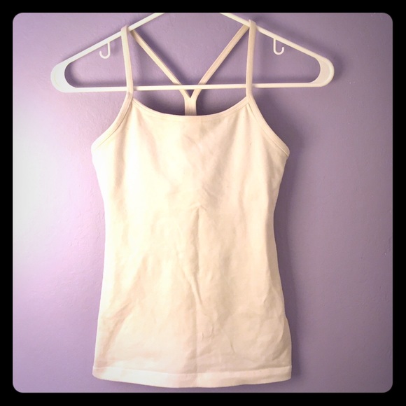 Lululemon white workout top with support - Picture 1 of 4