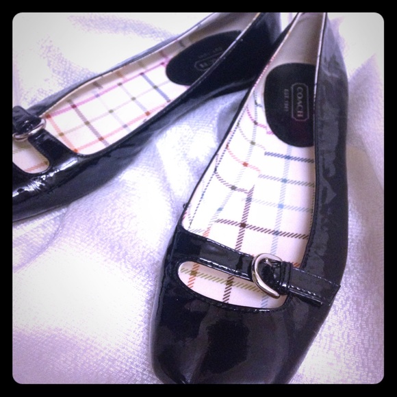 Coach patent leather flats
