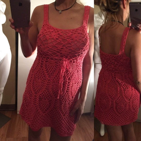 Red crochet dress S/M - Picture 1 of 4