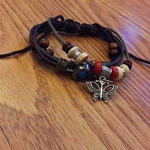 Leather Butterfly Bracelet