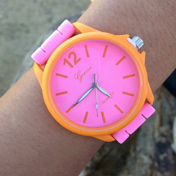 Women's Baby Pink Cute Sport Silicone Watch