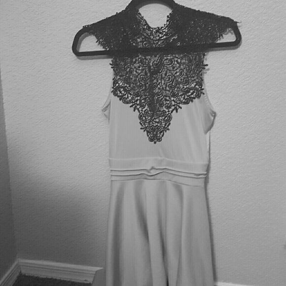 Tan and Lace Dress - Picture 1 of 3
