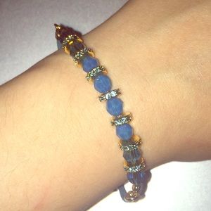 Blue Swarovski Beaded Bracelet