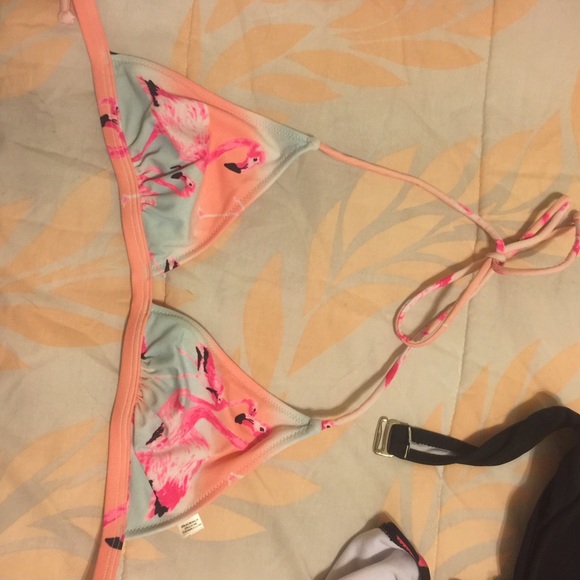 VS Pink flamingo bikini top
