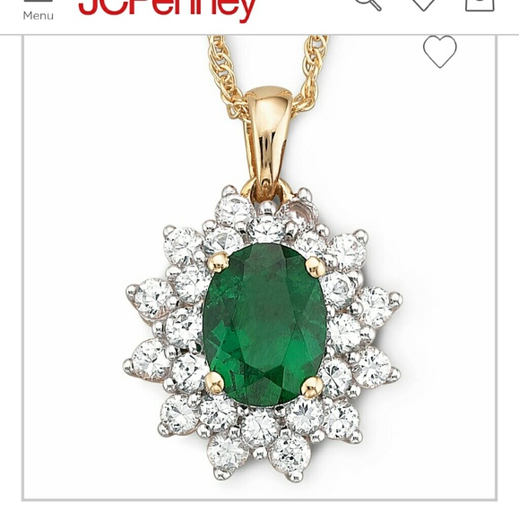 White Sapphire  and Emerald(lab created)pendant
