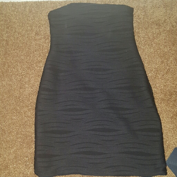 Black Fitted Strapless Dress - Picture 1 of 1