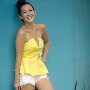 Peplum strapless top