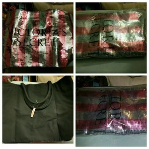 Oversized Sequined Overnight Tote