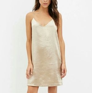Metallic cami shift dress