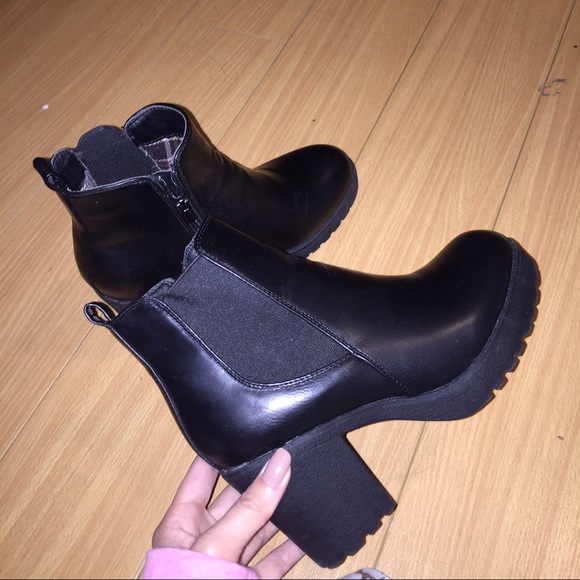 Black Chunky Booties