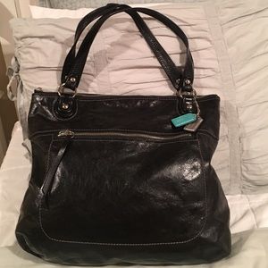 Large Coach Poppy leather tote