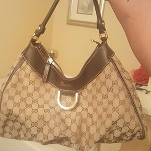 Gucci Brown Canvas Handbag