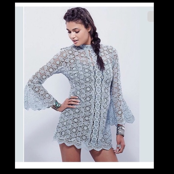 New-Free People Mock Neck Lace Tunic Size-S