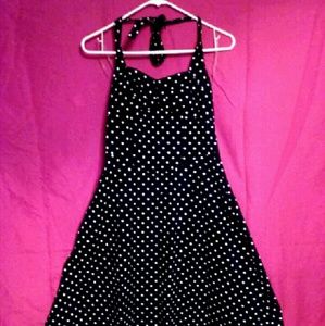 Vintage Black poca dot 1950's style dress