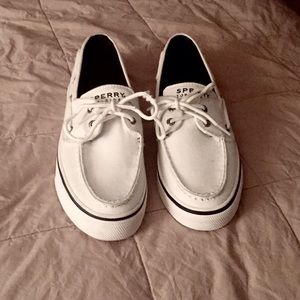 White Sperry topsider sneakers