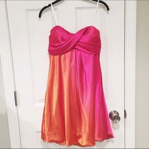 NWT Pink and Orange Ombré Strapless Dress