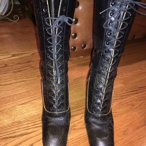 Miu miu leather high heel boots