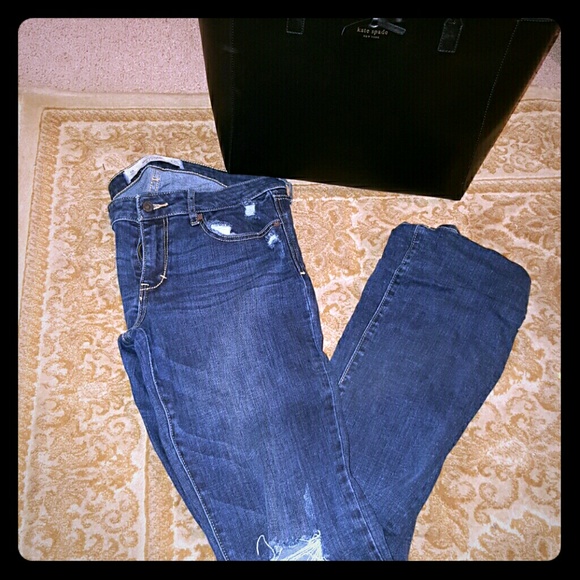 Abercrombie and Fitch boot jeans with rips.