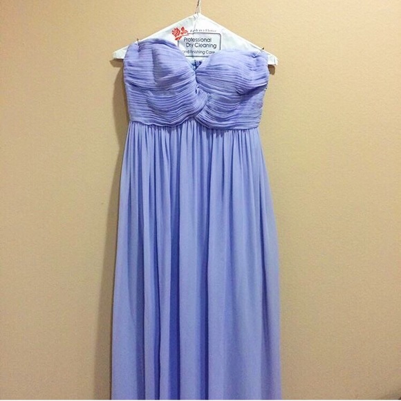 Lavender Strapless Prom Dress
