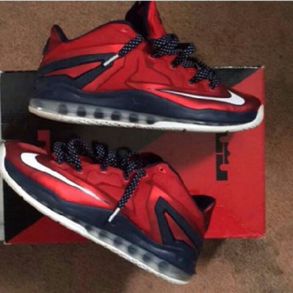 red lebron 10 low