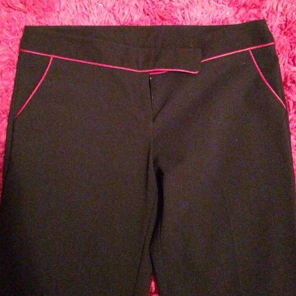 Black slacks with red trim - Picture 2 of 4