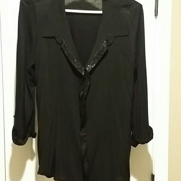 VINTAGE HAVANA black & sequin top.