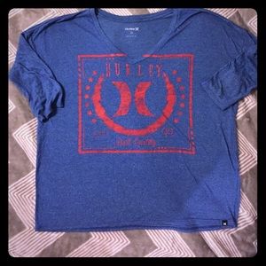 Hurley high low flowy 3/4 top size M