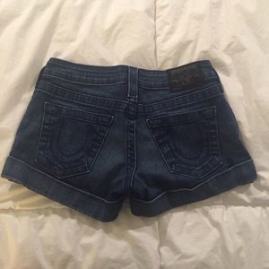 True Religion Dark Blue Jean Shorts