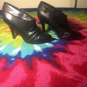 Charlotte Russe Black Leather Ankle Booties
