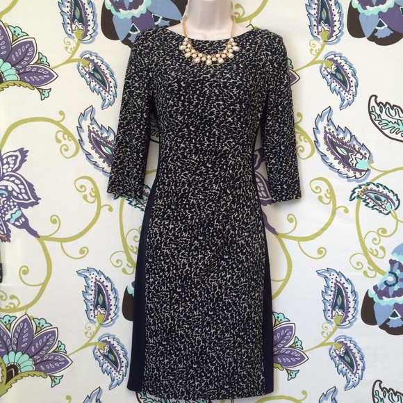 Ralph Lauren Navy Print Dress Size 2