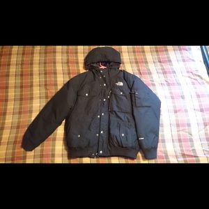 Mens black North Face Hyvent coat