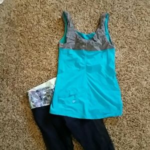 Blue and gray lululemon tank