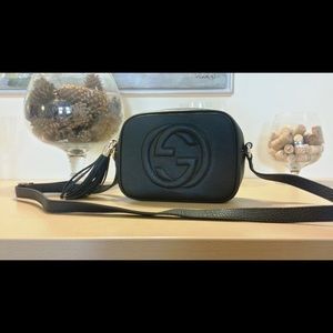 Black leather Gucci bag