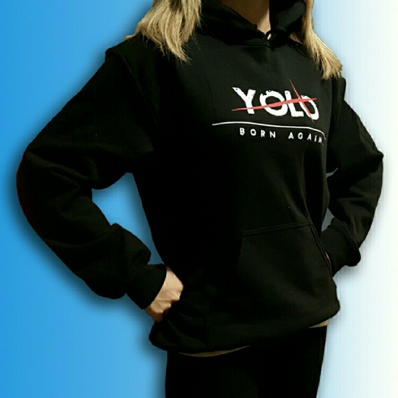 Christian hoodie yolo born again cross. Brand new!