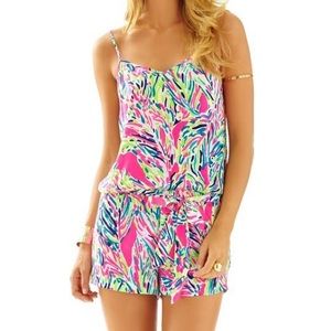 Lilly Pulitzer Deanna Tank Top Romper, multi