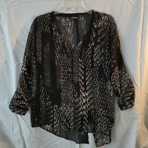 Sheer Black/White Blouse
