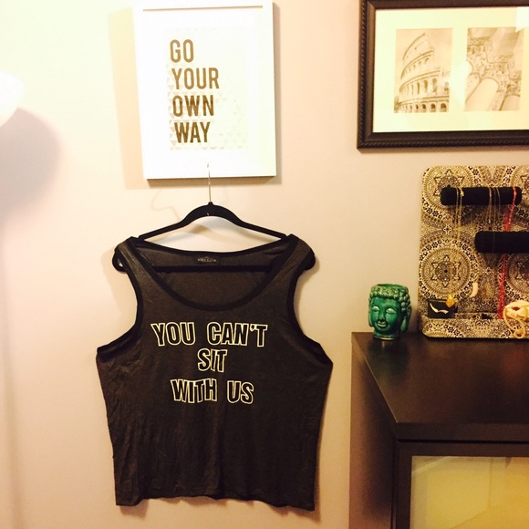 Custom-Made "You Can't Sit With Us" Grey Tank Top