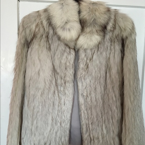 Real Silver fox waist length coat