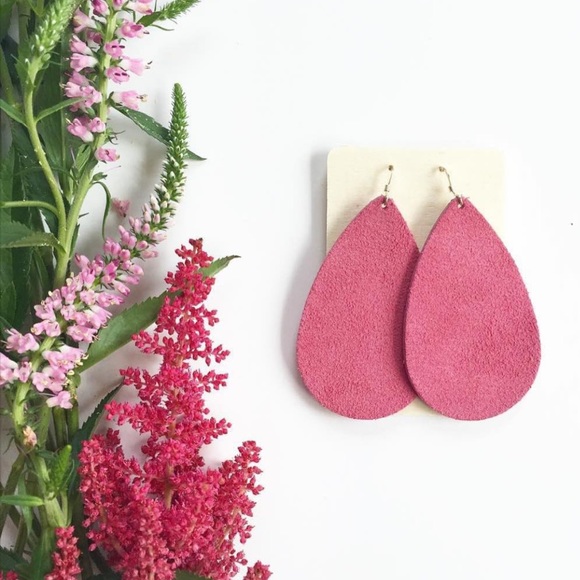Nickel & Suede Azalea Pink Suede Earrings