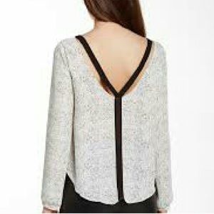 NWT LUSH Ivory-black Blouse