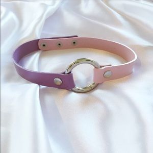 Pastel pink / lavender O ring choker - vegan